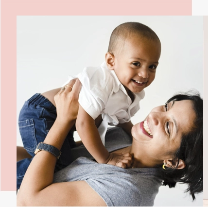 child-caregiver playing with a child