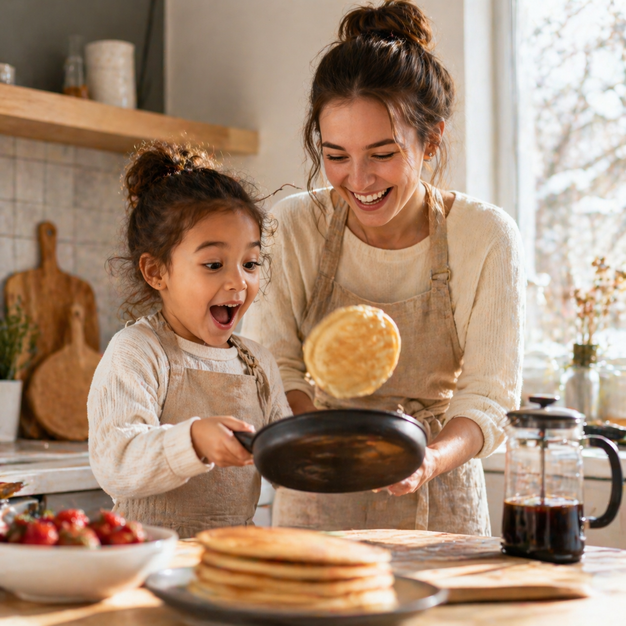 A trusted live-out nanny caring for a child at home